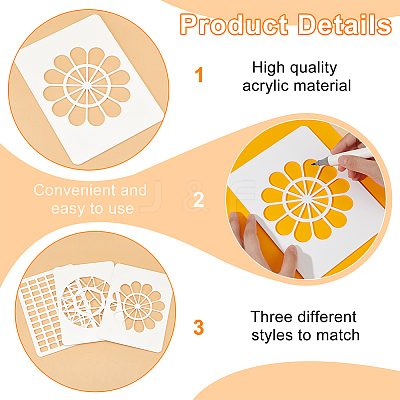 1 Set Acrylic Drawing Painting Stencils Templates DIY-BC0014-33A-1