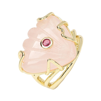 Natural Rose Quartz Cuff Rings GG-CBA5FCC-04G-10-1