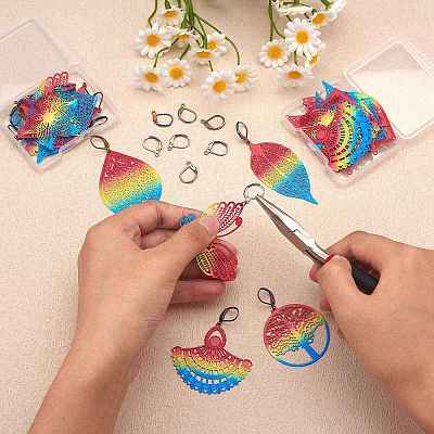 DIY Filigree Dangle Earring Making Kit DIY-SZ0008-57-1