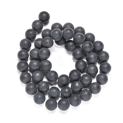 Dyed & Heated Natural Black Agate Beads Strands X-G-H1617-1
