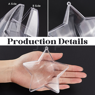 6Pcs 3 Styles Blank Plastic Big Pendants KY-GF0001-65A-1