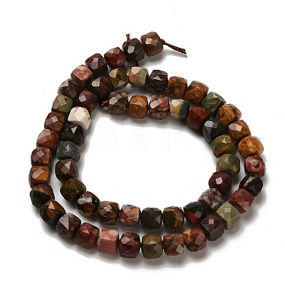 Natural Polychrome Jasper/Red Picasso Jasper Beads Strands G-H078-C19-01-1
