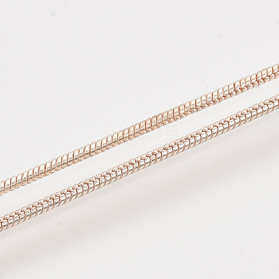 Brass Round Snake Chain Necklace Making MAK-T006-11A-RG-1