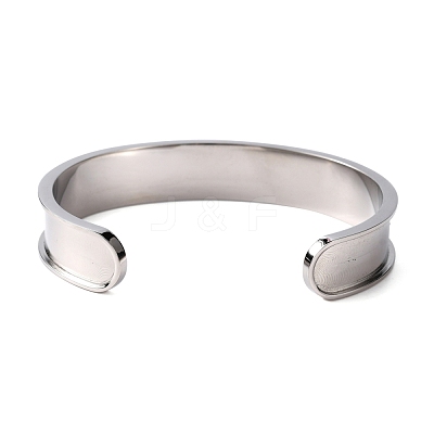 304 Stainless Steel Grooved Bangles DIY-WH0304-370P-1