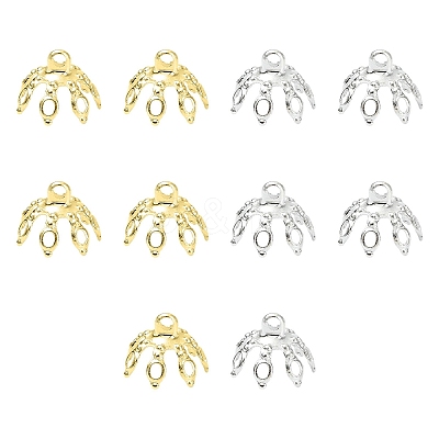 20Pcs 2 Colors Brass Bead Cap Pendant Bails KK-YW0003-45-1
