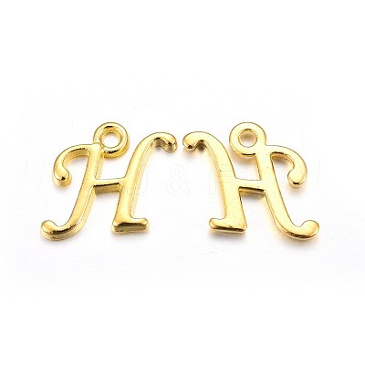 Golden Plated Alloy Letter Pendants LS-X-PALLOY-J718-01G-H-1