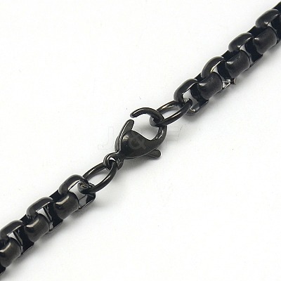 Trendy Men's 201 Stainless Steel Box Chain Necklaces NJEW-L043C-46B-1