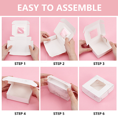 Marble Print Paper Candy Storage Box CON-WH0084-92A-1