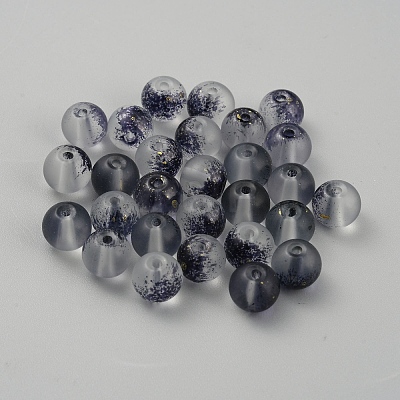 Transparent Frosted Glass Beads GLAA-WH0032-21D-1