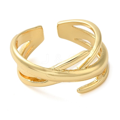 Brass Open Cuff Rings for Women RJEW-Z070-07G-02-1