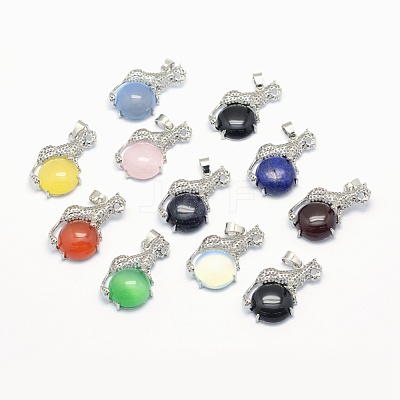 Natural & Synthetic Mixed Stone Pendants KK-E757-C-P-1