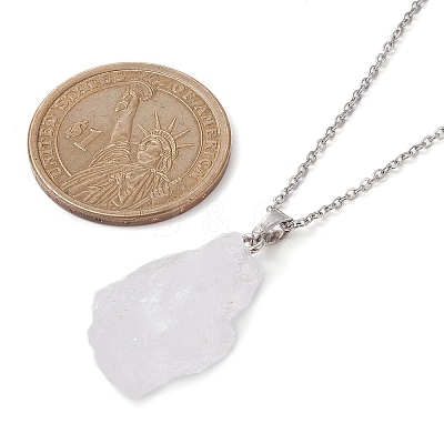 Natural Quartz Crystal Nugget Pendant Necklaces NJEW-JN04507-05-1