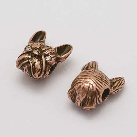 Brass Puppy Beads KK-E711-025R-NR-1