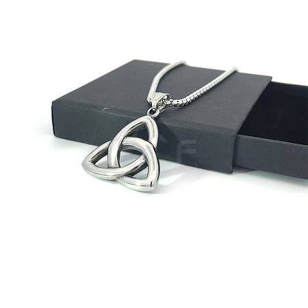 Stainless Steel Trinity Knot Pendant Necklaces ER4219-1