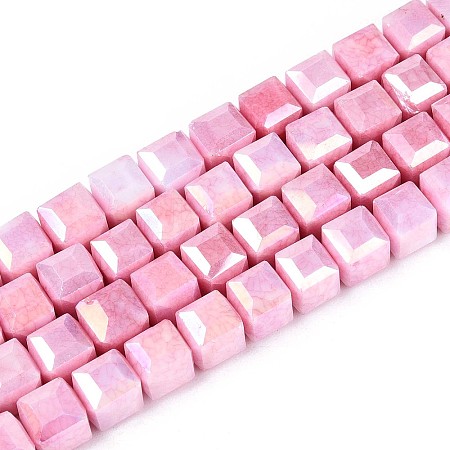 Anti-Tarnish Electroplate Glass Beads Strands GLAA-T025-8mm-10H-1