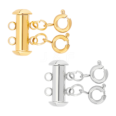 2Pcs 2 Colors 304 Stainless Steel Slide Lock Clasps FIND-AB00060-1