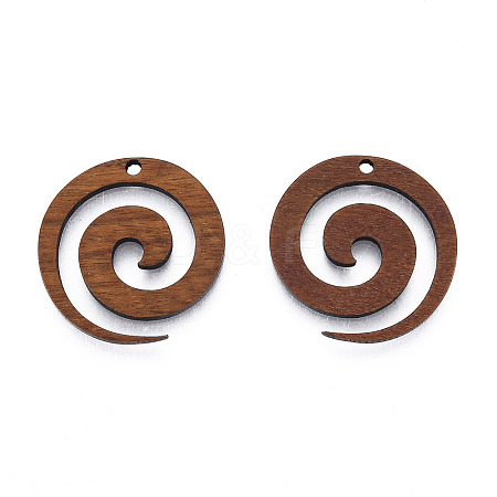 Natural Walnut Wood Pendants X-WOOD-N011-018-1