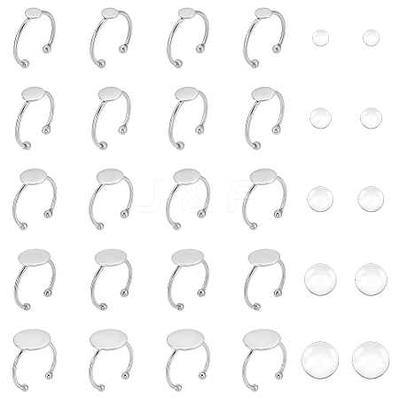 DIY Blank Adjustable 304 Stainless Steel Finger Rings Making Kits DIY-AN0001-22-1