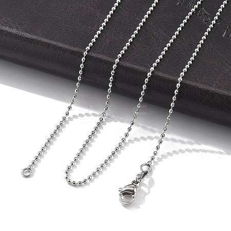 1.5mm Rack Plating Brass Ball Chain Necklaces for Women Men MAK-L044-62P-1