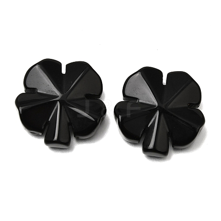 Natural Obsidian Carved Clover Display Decorration GG-CBA6D08-D06-1