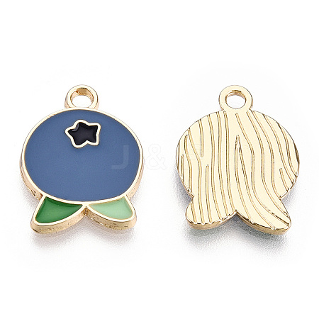 Light Gold Plated Alloy Pendants X-ENAM-T009-24-1
