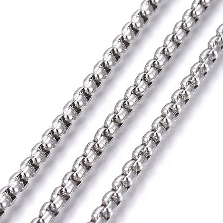 Tarnish Resistant 304 Stainless Steel Box Chains STAS-P219-23-E-1