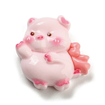 Pig Theme Opaque Resin Cabochons RESI-H154-01A-1