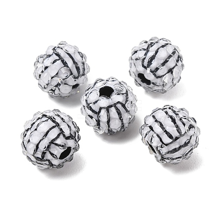 Sports Theme Opaque Acrylic European Beads RB-CBA95A4-04A-02-1