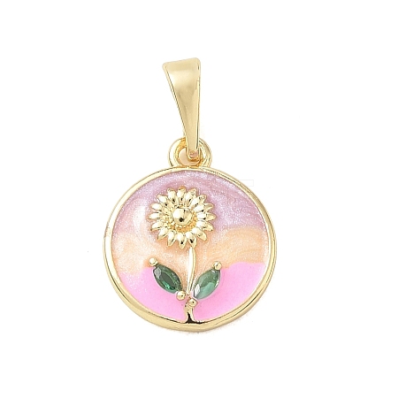 Brass Enamel Pendants KK-CBA3F25-10G-03-1