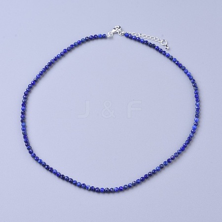 Natural Lapis Lazuli Beaded Necklaces NJEW-K114-A-A06-1