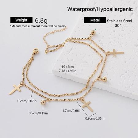 Summer Beach 304 Stainless Steel Religion Charm Anklets for Women UX9866-4-1