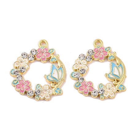 Rack Plating Alloy Enamel Pendants FIND-M020-03E-G-1