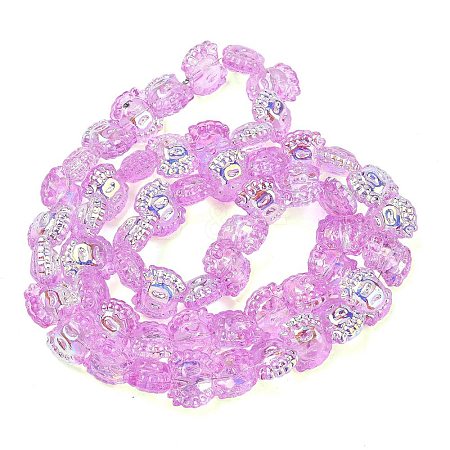 Electroplate Baking Paint Transparent Glass Beads Strands GL-CBA17FF-01I-1