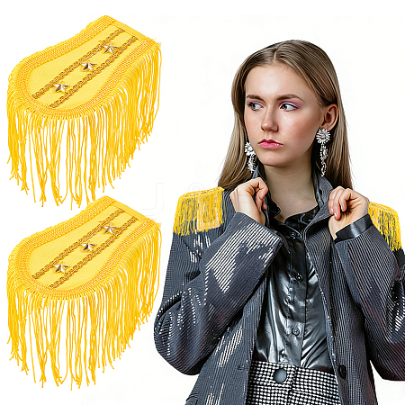 1 Pair Cloth Tassels Epaulette AJEW-HY0003-38A-1