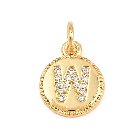 Brass Micro Pave Clear Cubic Zirconia Charms CU-CBA56CE-12G-W-1