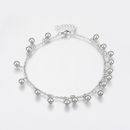304 Stainless Steel Anklets AJEW-G016-02P-1