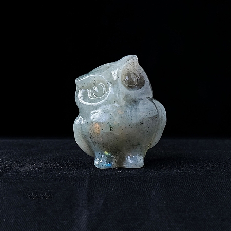 Natural Labradorite Carved Healing Owl Figurines PW-WG13335-03-1