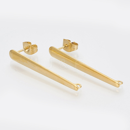 201 Stainless Steel Stud Earring Findings X-STAS-S079-45A-1