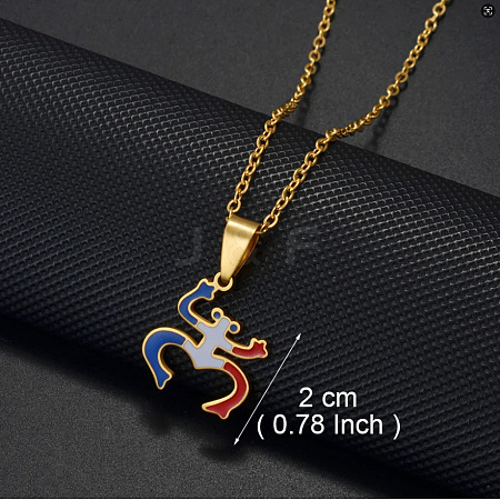 304 Stainless Steel Puerto Rico Pendant Necklaces FS-WG40BBD-01-1
