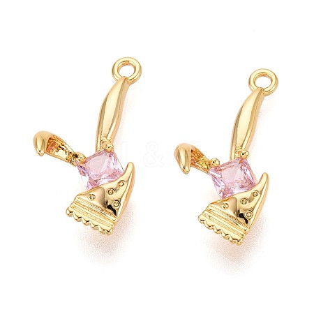 Brass Micro Pave Cubic Zirconia Pendants KK-N263-96B-G-1