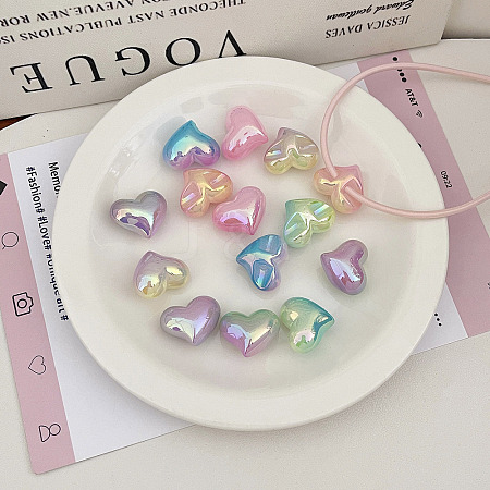 UV Plating Imitation Jelly Acrylic Beads OACR-N138-25-1