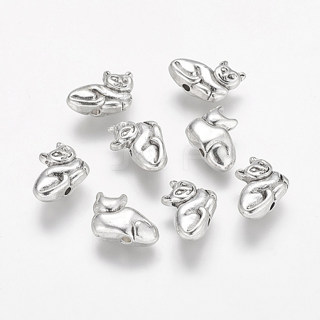Tibetan Style Alloy Kitten Beads LS-TIBEP-GC183-AS-RS-1