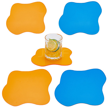4Pcs 4 Style Opaque Acrylic Cup Mats DJEW-GO0001-01-1