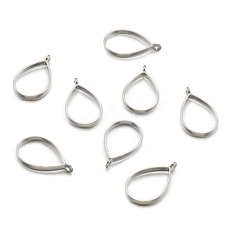 Rack Plating Alloy Teardrop Open Back Bezel Pendants PALLOY-TA0001-09P-1