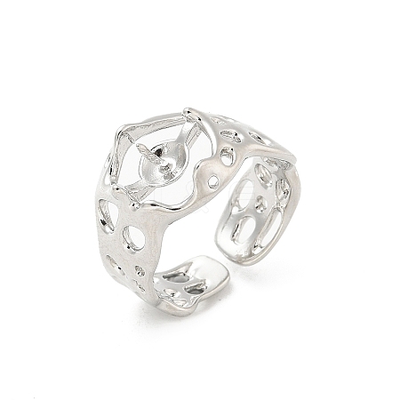 Brass Open Cuff Ring Settings KK-G518-08P-01-1