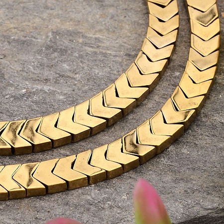 Electroplated Arrows Non-magnetic Synthetic Hematite Bead Strands G-E295-10B-1