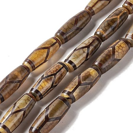 Tibetan Style dZi Beads Strands G-A024-01T-1