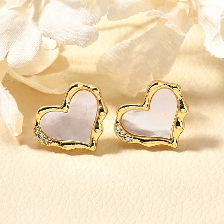 Rack Plating Brass Micro Pave Clear Cubic Zirconia Stud Earrings EJEW-Q010-01G-1