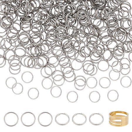 DICOSMETIC 501Pcs 2 Style 304 Stainless Steel Split Rings STAS-DC0002-78-1