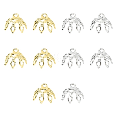20Pcs 2 Colors Brass Bead Cap Pendant Bails KK-YW0003-45-1